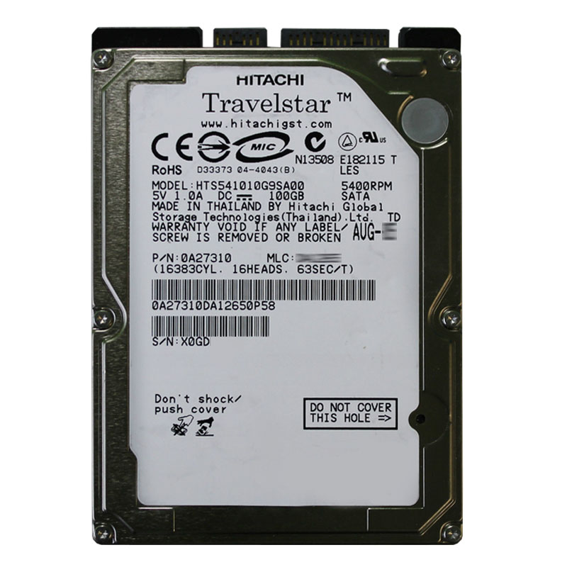 Hitachi 0A27310 - 100GB 5.4K SATA 1.5Gbps 2.5Inch 8MB Cache Hard Drive