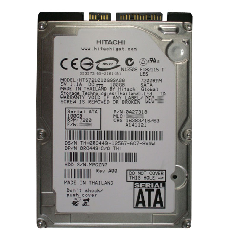Hitachi 0A27318 - 100GB 7.2K SATA 1.5Gbps 2.5Inch 8MB Cache Hard Drive