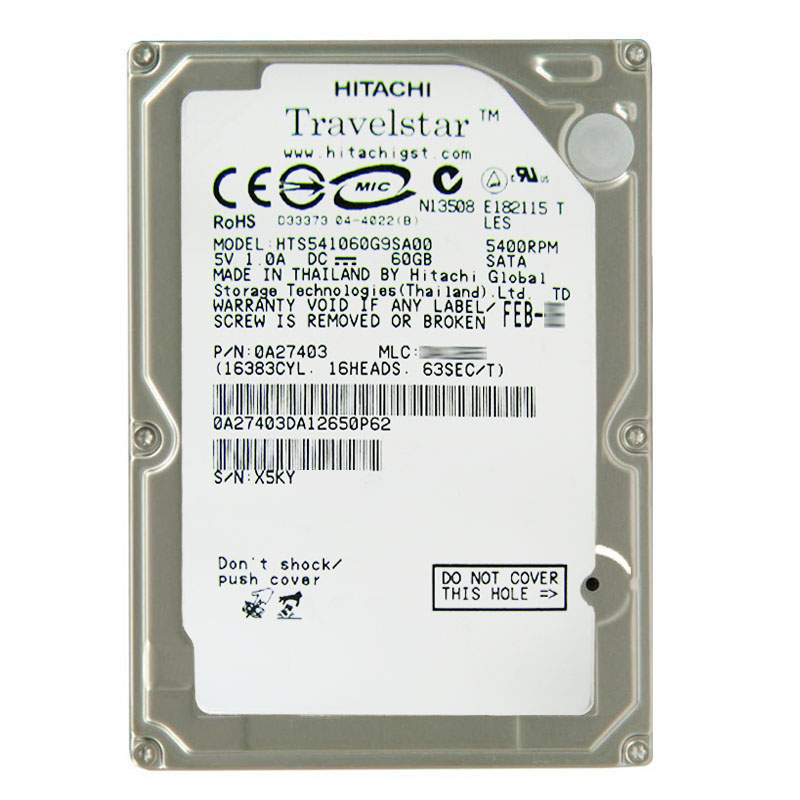 Hitachi 0A27403 - 60GB 5.4K SATA 1.5Gbps 2.5Inch 8MB Cache Hard Drive