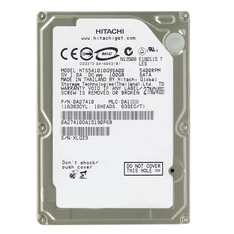 Hitachi 0A27410 - 100GB 5.4K SATA 1.5Gbps 2.5Inch 8MB Cache Hard Drive