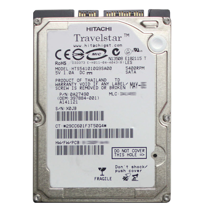 Hitachi 0A27490 - 100GB 5.4K SATA 1.5Gbps 2.5Inch 8MB Cache Hard Drive