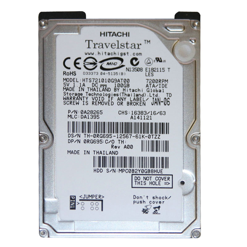 Hitachi 0A28265 - 100GB 7.2K IDE 2.5Inch 8MB Cache Hard Drive