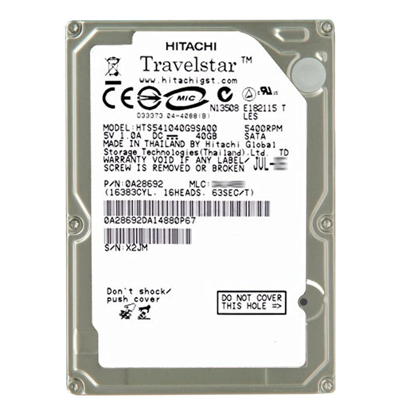 Hitachi 0A28692 - 40GB 5.4K SATA 2.5" Hard Drive