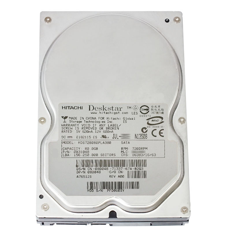Hitachi 0A31048 - 80GB 7.2K SATA 3.0Gbps 3.5Inch 8MB Cache Hard Drive