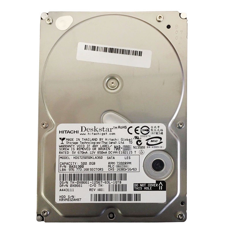Hitachi 0A31300 - 500GB 7.2K SATA 3.0Gbps 3.5Inch 16MB Cache Hard Drive