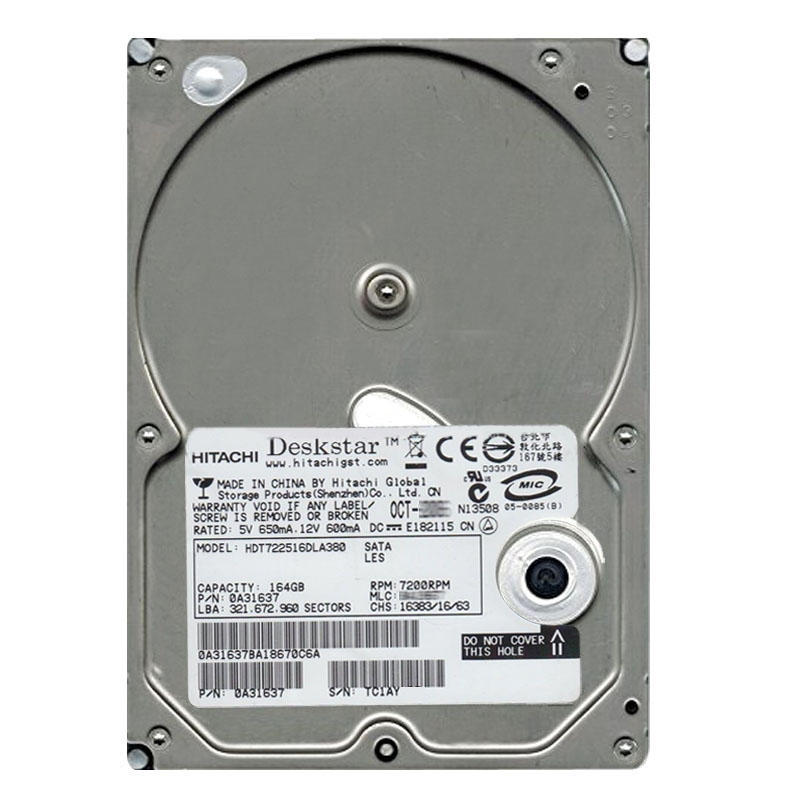 0A31637.jpg Hitachi 0A31637 - 164GB 7.2K SATA 3.0Gbps 3.5Inch 8MB Cache Hard Drive - Image 1