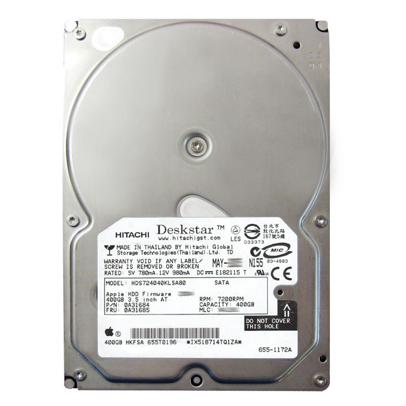 0A31684.jpg Hitachi 0A31684 - 400GB 7.2K SATA 1.5Gbps 3.5Inch 8MB Cache Hard Drive - Image 1