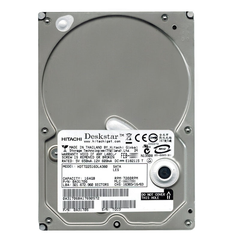 Hitachi 0A31706 - 164GB 7.2K SATA 3.0Gbps 3.5Inch 8MB Cache Hard Drive