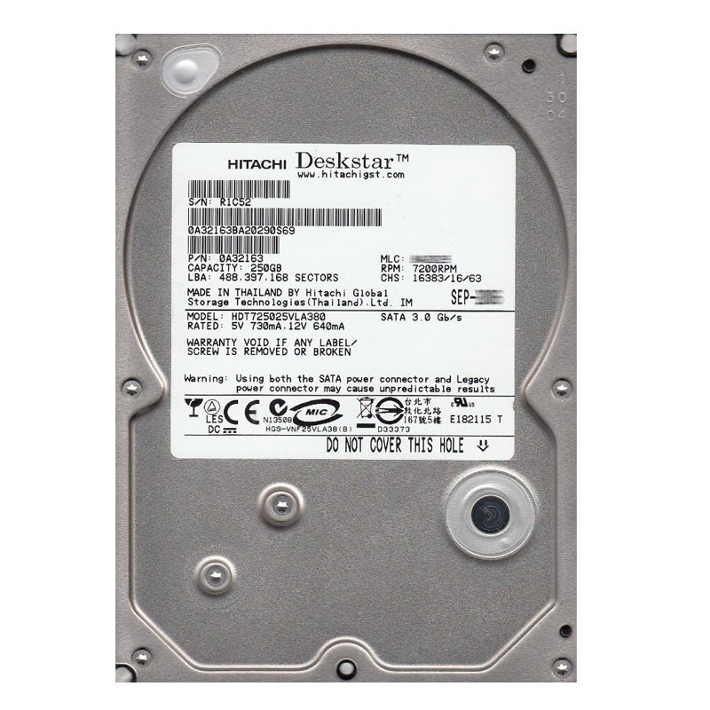 Hitachi 0A32163 - 250GB 7.2K SATA 3.0Gbps 3.5Inch 8MB Cache Hard Drive