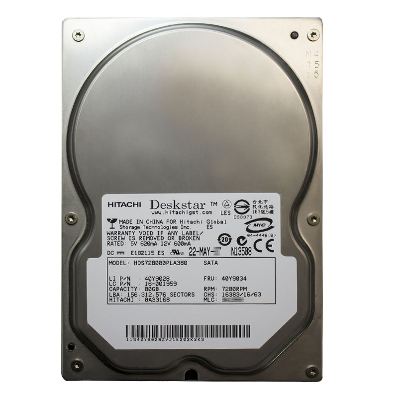Hitachi 0A33168 - 80GB 7.2K SATA 3.0Gbps 3.5Inch 8MB Cache Hard Drive