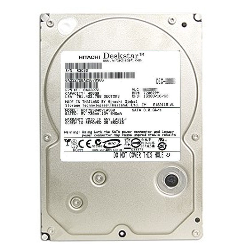 Hitachi 0A33272 - 400GB 7.2K SATA 3.0Gbps 3.5Inch 16MB Cache Hard Drive