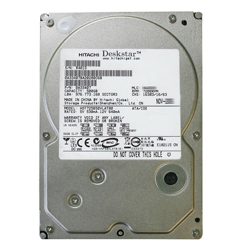Hitachi 0A33407 - 500GB 7.2K IDE 3.5Inch 8MB Cache Hard Drive