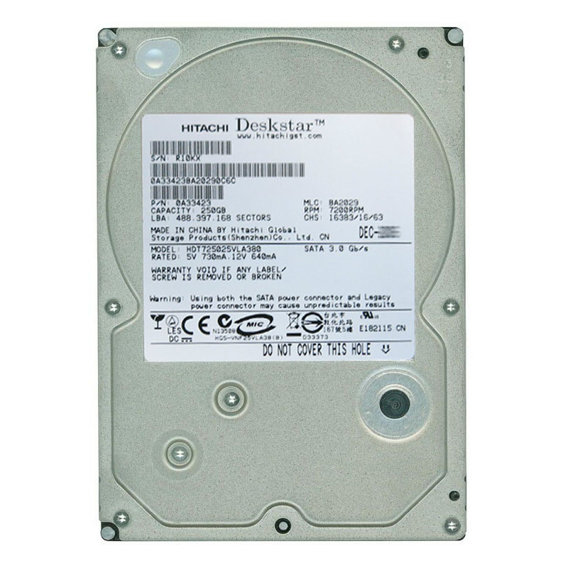Hitachi 0A33423 - 250GB 7.2K SATA 3.0Gbps 3.5Inch 8MB Cache Hard Drive