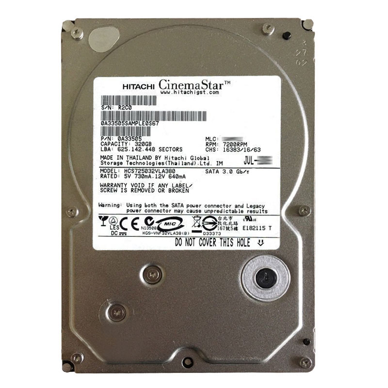 Hitachi 0A33505 - 320GB 7.2K SATA 3.0Gbps 3.5Inch 8MB Cache Hard Drive