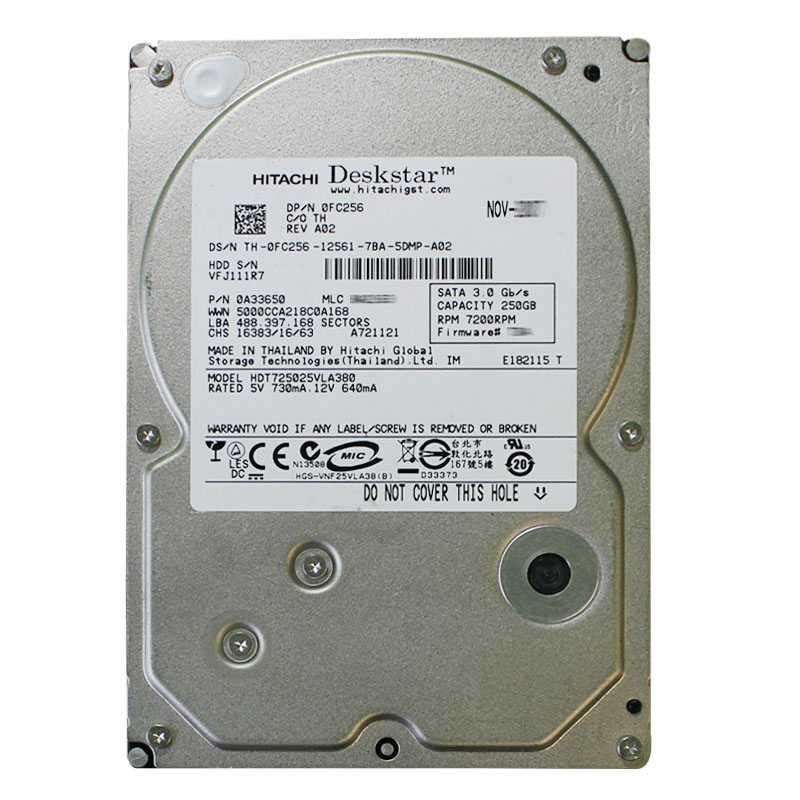 Hitachi 0A33650 - 250GB 7.2K SATA 3.0Gbps 3.5Inch 8MB Cache Hard Drive