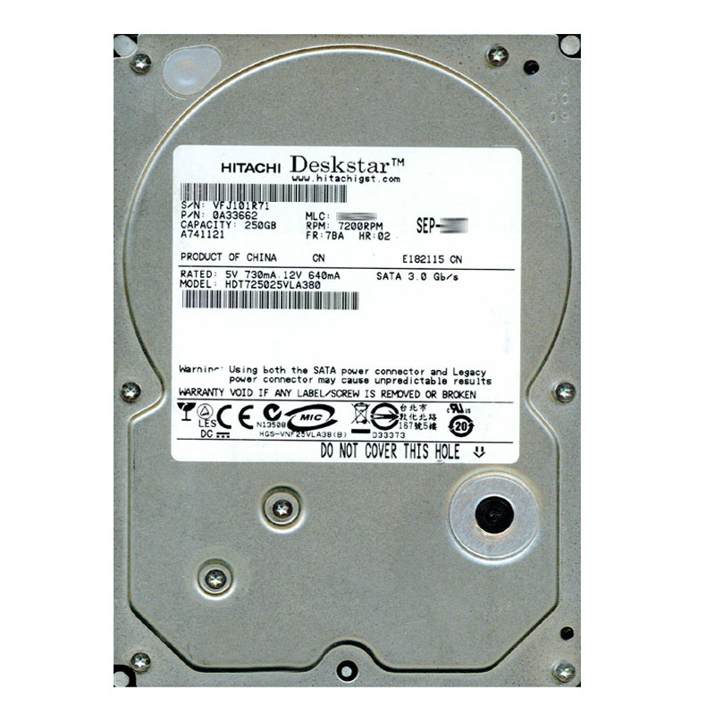 Hitachi 0A33662 - 250GB 7.2K SATA 3.0Gbps 3.5Inch 8MB Cache Hard Drive
