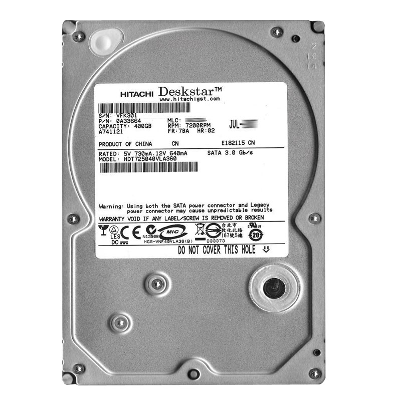 Hitachi 0A33664 - 400GB 7.2K SATA 3.0Gbps 3.5Inch 16MB Cache Hard Drive