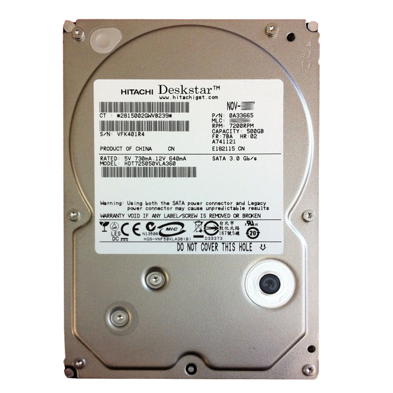 0A33665.jpg Hitachi 0A33665 - 500GB 7.2K SATA 3.0Gbps 3.5Inch 16MB Cache Hard Drive - Image 1
