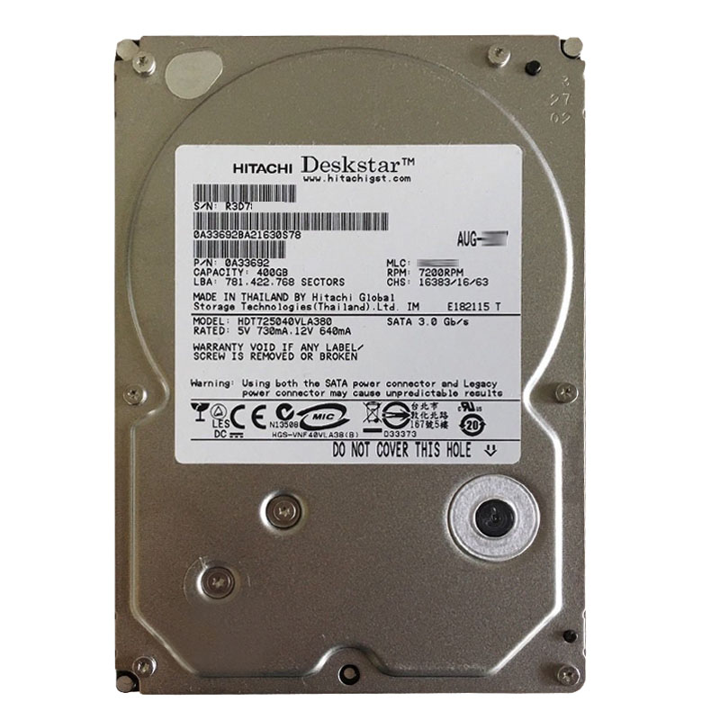 Hitachi 0A33692 - 400GB 7.2K SATA 3.0Gbps 3.5Inch 16MB Cache Hard Drive