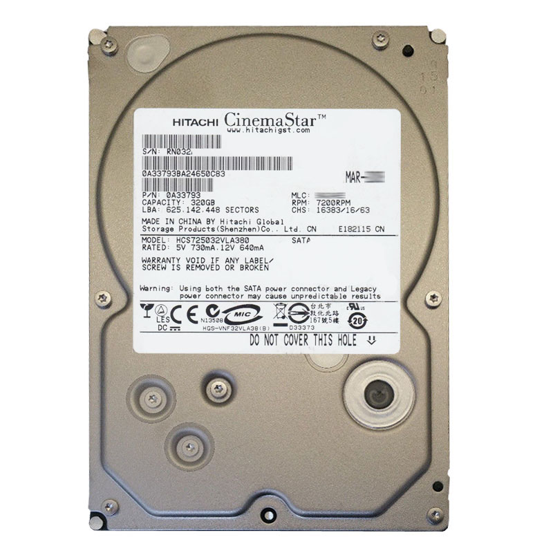 Hitachi 0A33793 - 320GB 7.2K SATA 3.5Inch 8MB Cache Hard Drive