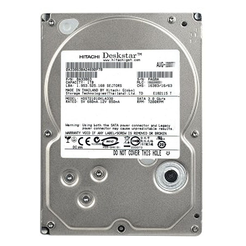 Hitachi 0A33863 - 1TB 7.2K SATA 3.0Gbps 3.5Inch 32MB Cache Hard Drive