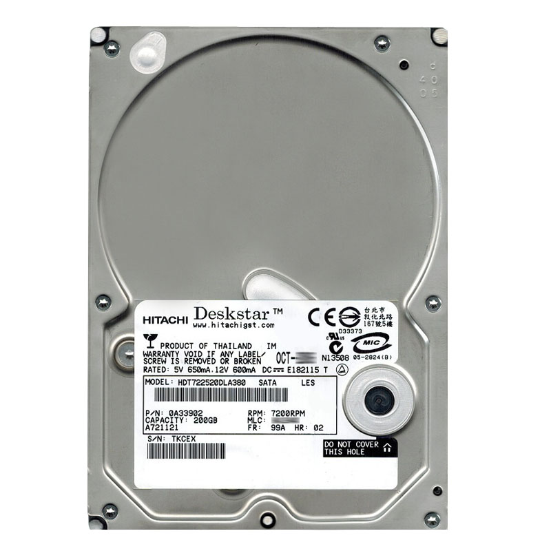 0A33902.jpg Hitachi 0A33902 - 200GB 7.2K SATA 3.0Gbps 3.5Inch 8MB Cache Hard Drive - Image 1