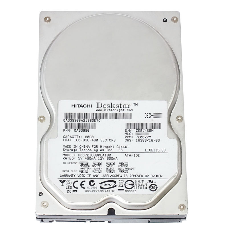 Hitachi 0A33996 - 80GB 7.2K IDE 3.5Inch 8MB Cache Hard Drive