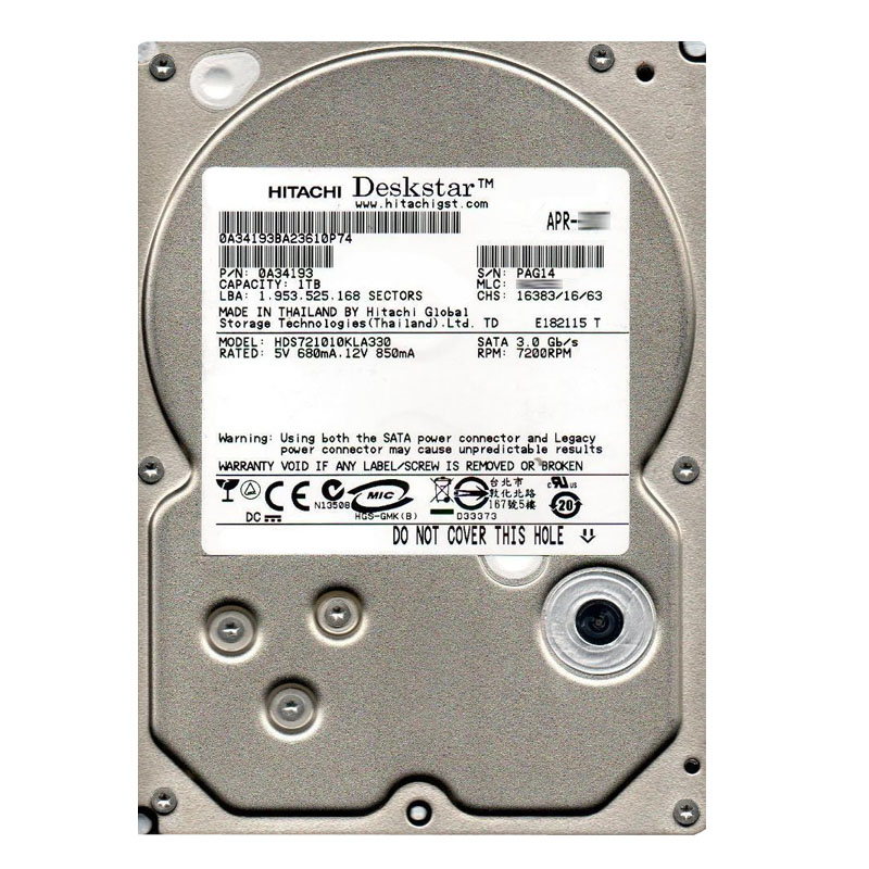 Hitachi 0A34193 - 1TB 7.2K SATA 3.0Gbps 3.5Inch 32MB Cache Hard Drive
