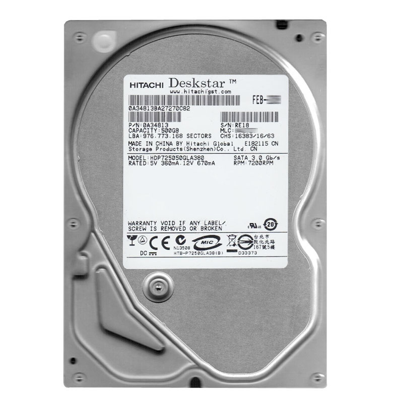 Hitachi 0A34813 - 500GB 7.2K SATA 3.0Gbps 3.5Inch 8MB Cache Hard Drive