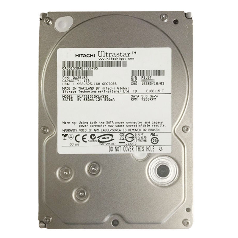 0A35153.jpg Hitachi 0A35153 - 1TB 7.2K SATA 3.0Gbps 3.5Inch 32MB Cache Hard Drive - Image 1