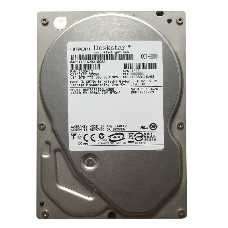 Hitachi 0A35415 - 500GB 7.2K SATA 3.0Gbps 3.5Inch 16MB Cache Hard Drive