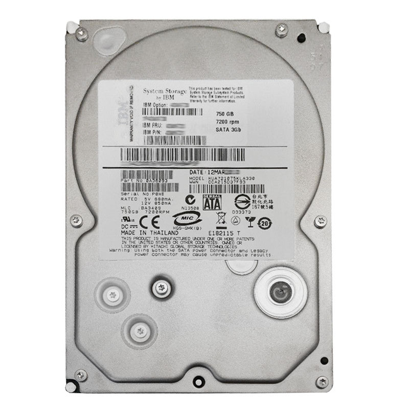0A36093.jpg IBM 0A36093 - 750GB 7.2K SATA 3.0Gbps 3.5" 32MB Cache Hard Drive - Image 1