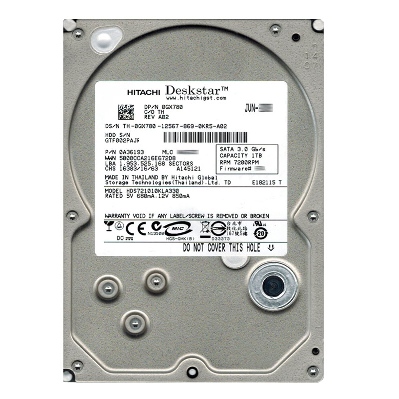 Hitachi 0A36193 - 1TB 7.2K SATA 3.0Gbps 3.5Inch 32MB Cache Hard Drive