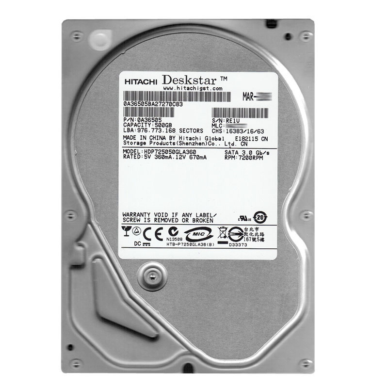 Hitachi 0A36505 - 500GB 7.2K SATA 3.0Gbps 3.5Inch 16MB Cache Hard Drive