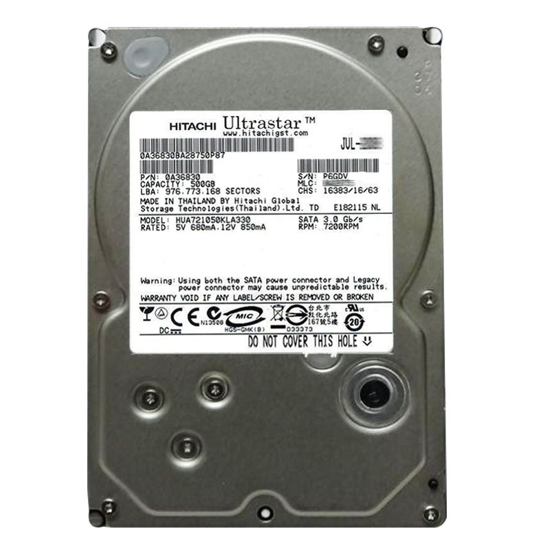Hitachi 0A36830 - 500GB 7.2K SATA 3.0Gbps 3.5Inch 32MB Cache Hard Drive