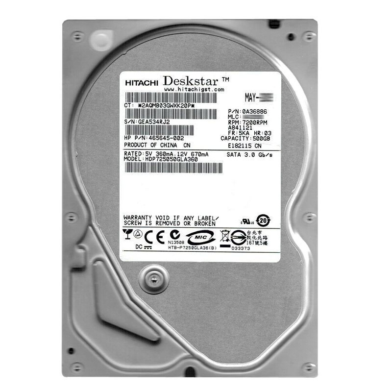 Hitachi 0A36886 - 500GB 7.2K SATA 3.0Gbps 3.5Inch 16MB Cache Hard Drive