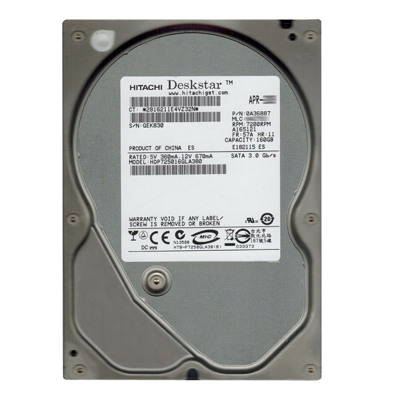 Hitachi 0A36887 - 160GB 7.2K SATA 3.0Gbps 3.5Inch 8MB Cache Hard Drive