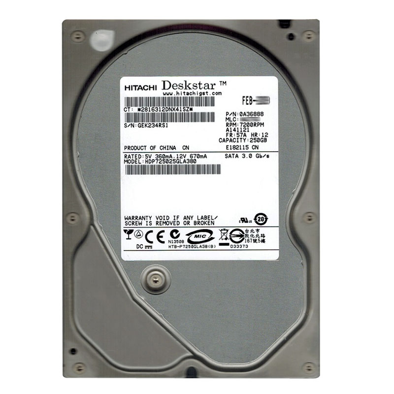 Hitachi 0A36888 - 250GB 7.2K SATA 3.0Gbps 3.5Inch 8MB Cache Hard Drive