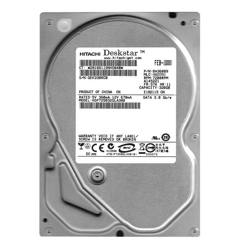 Hitachi 0A36889 - 320GB 7.2K SATA 3.0Gbps 3.5Inch 8MB Cache Hard Drive
