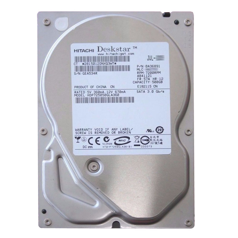 Hitachi 0A36891 - 500GB 7.2K SATA 3.0Gbps 3.5Inch 16MB Cache Hard Drive