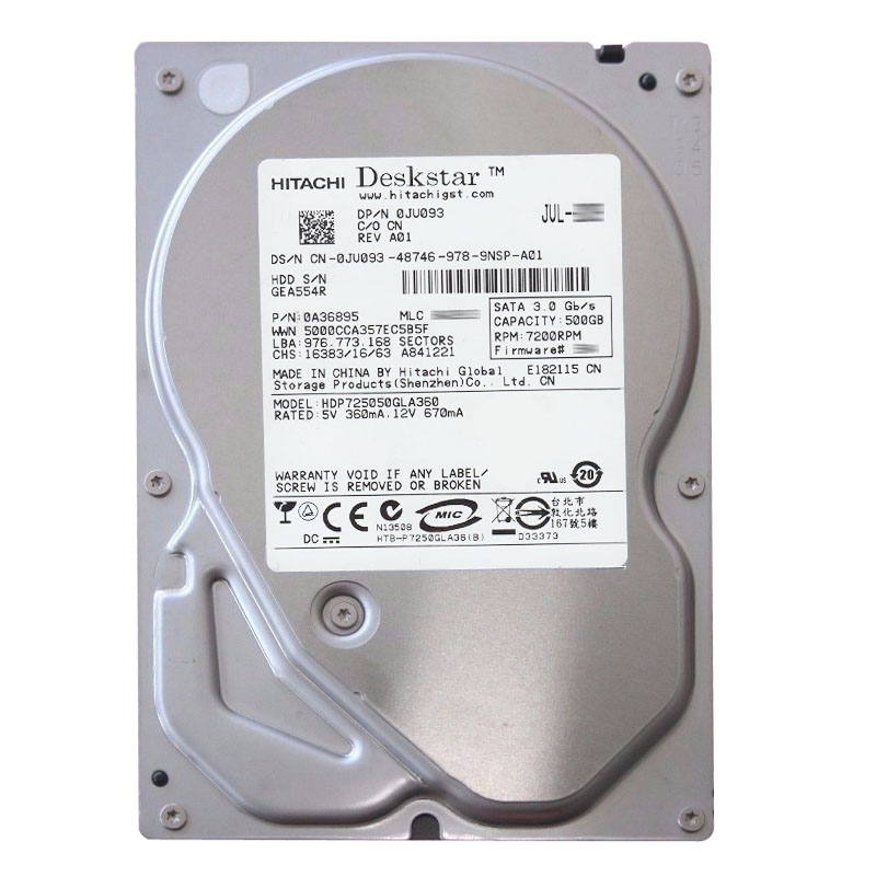 Hitachi 0A36895 - 500GB 7.2K SATA 3.0Gbps 3.5Inch 16MB Cache Hard Drive