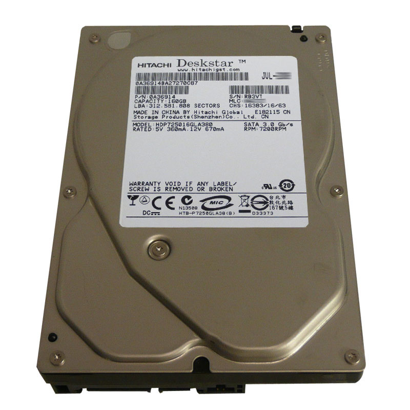 Hitachi 0A36914 - 160GB 7.2K SATA 3.0Gbps 3.5Inch 8MB Cache Hard Drive