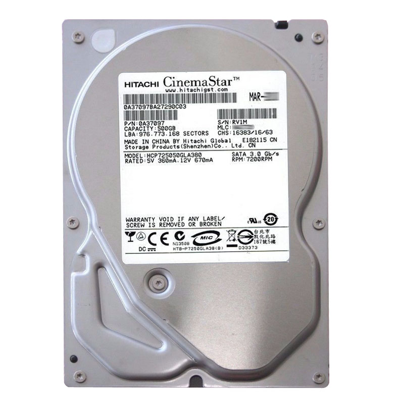 Hitachi 0A37097 - 500GB 7.2K SATA 3.0Gbps 3.5Inch 8MB Cache Hard Drive