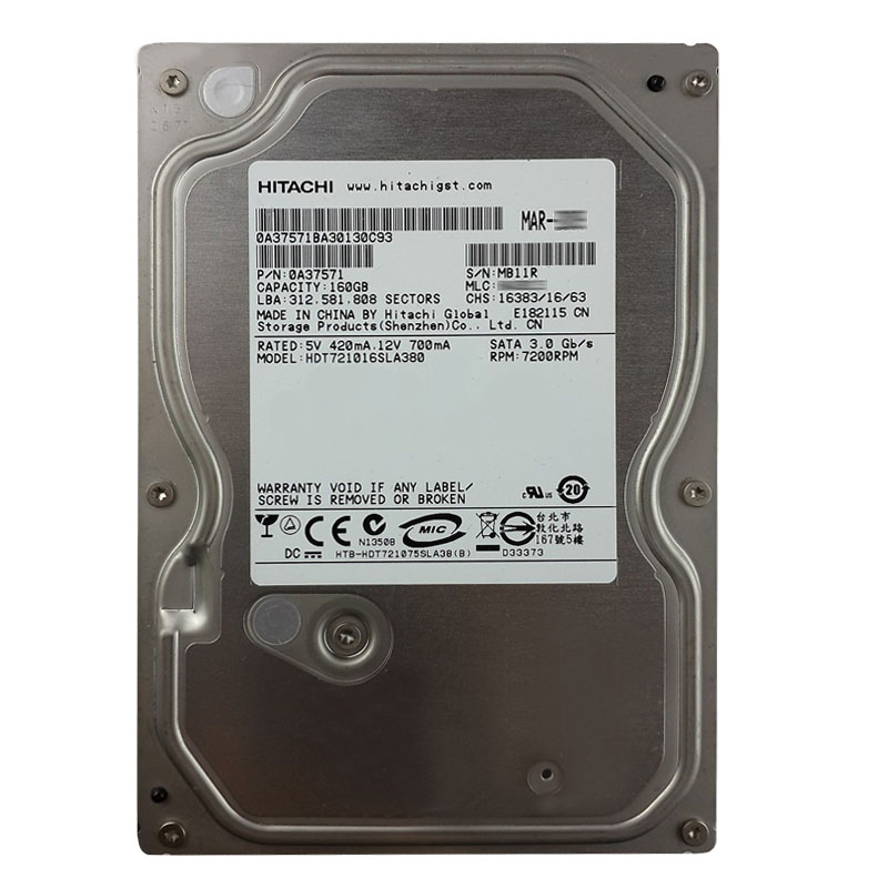 Hitachi 0A37571 - 160GB 7.2K SATA 3.0Gbps 3.5Inch 8MB Cache Hard Drive
