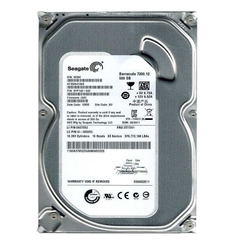 Lenovo 0A37652 - 500GB 7.2K SATA 3.5" Hard Drive