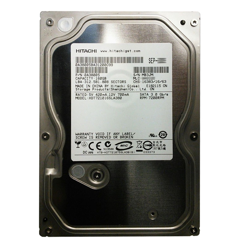 Hitachi 0A38005 - 160GB 7.2K SATA 3.0Gbps 3.5Inch 8MB Cache Hard Drive