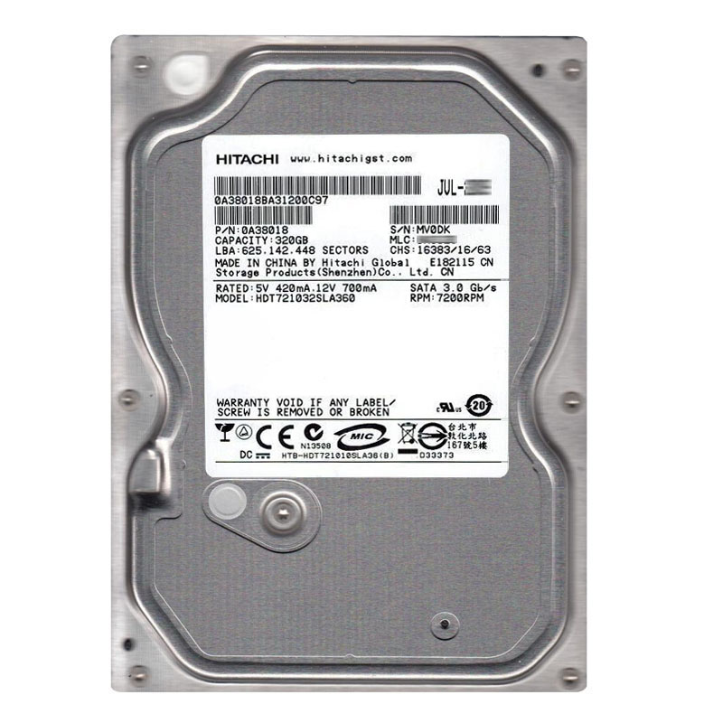 Hitachi 0A38018 - 320GB 7.2K SATA 3.0Gbps 3.5Inch 16MB Cache Hard Drive