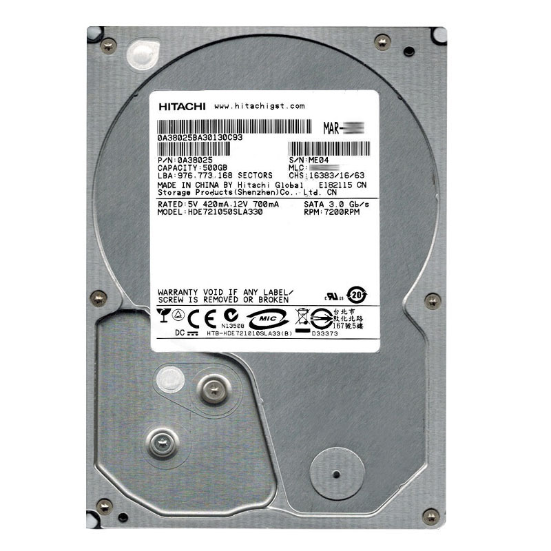 Hitachi 0A38025 - 500GB 7.2K SATA 3.0Gbps 3.5Inch 32MB Cache Hard Drive