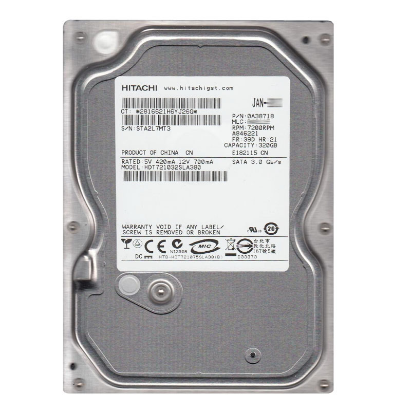 Hitachi 0A38718 - 320GB 7.2K SATA 3.0Gbps 3.5Inch 8MB Cache Hard Drive