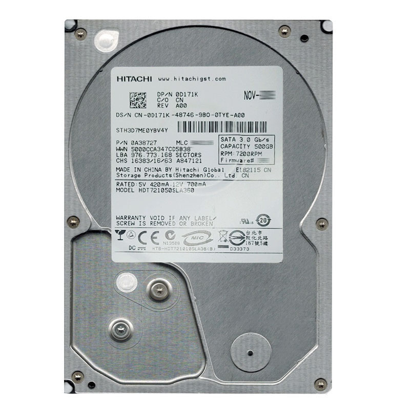 Hitachi 0A38727 - 500GB 7.2K SATA 3.0Gbps 3.5Inch 16MB Cache Hard Drive